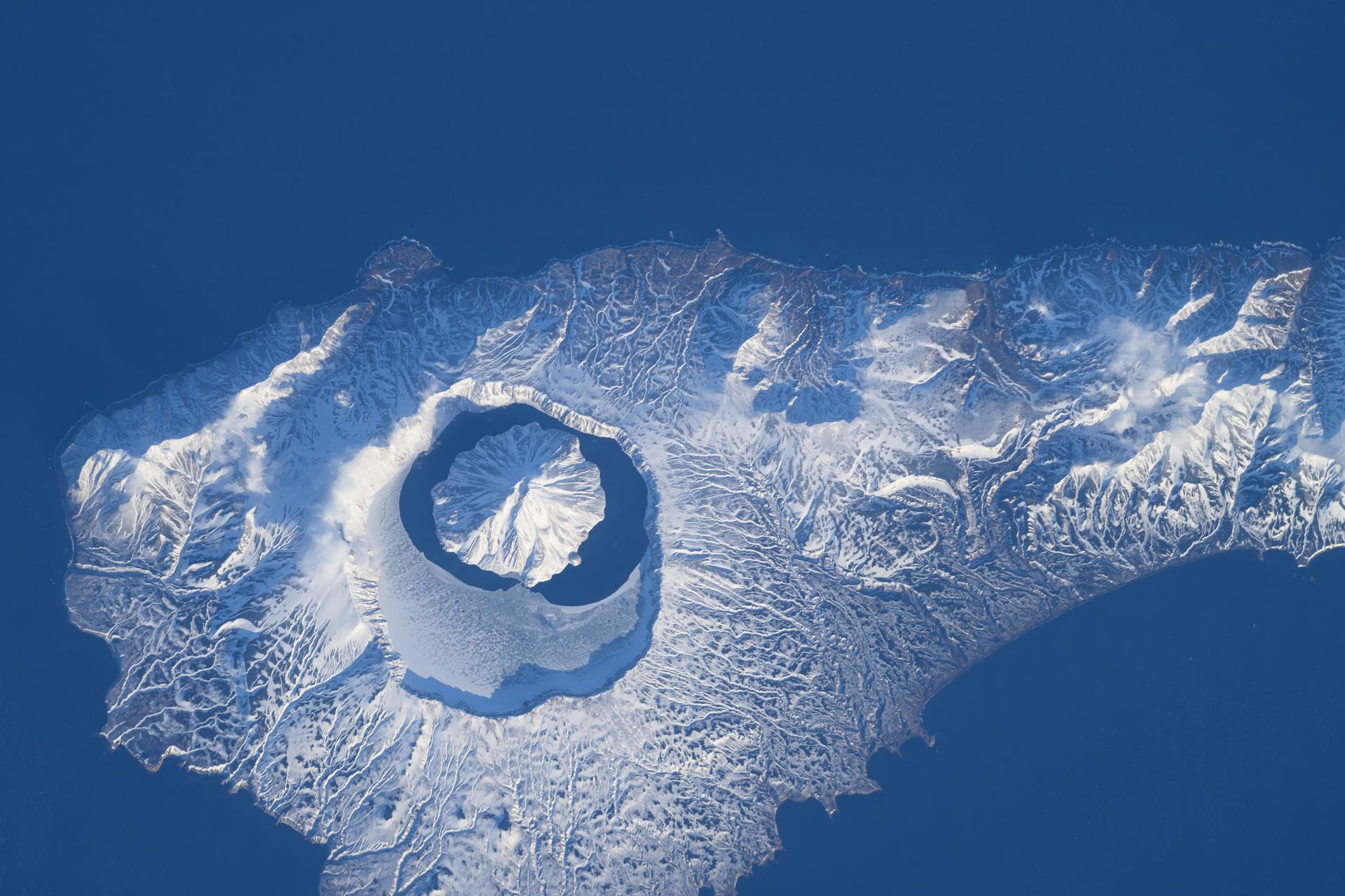 Onekotan, Kuril Islands, from the International Space Station